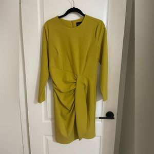 Donna Morgan Yellow Long Sleeve Cocktail Dress